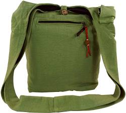 GURU SHOP Sadhu Bag, Goa Tasche, Schulterbeutel - Grün, Herren/Damen, Baumwolle, Size:One Size, 35x35x12 cm, Alternative Umhängetasche, Handtasche aus Stoff von GURU SHOP