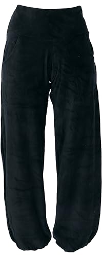 GURU SHOP Samt Pluderhose, Wohlfühlhose, Yogahose, Schwarz, Synthetisch, Size:L (40) von GURU SHOP