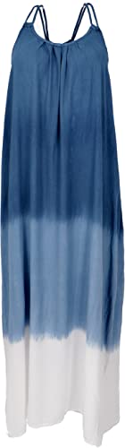 GURU SHOP Schmales Batikkleid, Strandkleid, Sommerkleid, Damen, Blau/weiß, Synthetisch, Size:40 von GURU SHOP