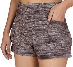 GURU SHOP Shorts -chic, Kurze Khadi Hose, Braun, Baumwolle, Size:M (38) von GURU SHOP