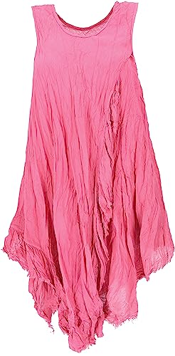 GURU SHOP Sommerkleid, Luftiges Krinkelkleid, Maxikleid, Strandkleid, Damen, Pink, Baumwolle, Size:42 von GURU SHOP