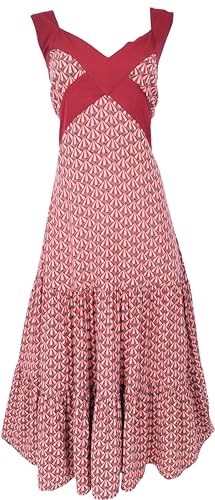 GURU SHOP Sommerkleid, Maxikleid, Langes Strandkleid, Rot, Synthetisch, Size:M (38) von GURU SHOP