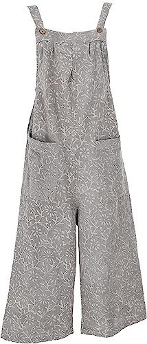 GURU SHOP Sommerliche Latzhose, Ethno Style Oversize Einteiler, Overall, Braun, Baumwolle, Size:S (36) von GURU SHOP