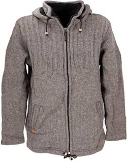 GURU SHOP Strickjacke Wolljacke Nepaljacke Braun, Modell 28, Wolle, Size:L von GURU SHOP