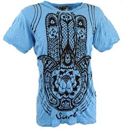 GURU SHOP Sure Herren T-Shirt Fatimas Hand, Hellblau, Baumwolle, Size:L von GURU SHOP