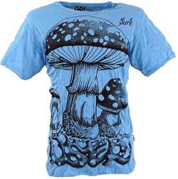 GURU SHOP Sure Herren T-Shirt Fliegenpilz, Hellblau, Baumwolle, Size:XL von GURU SHOP