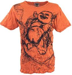 GURU SHOP Sure Herren T-Shirt Happy, Rostorange, Baumwolle, Size:L von GURU SHOP