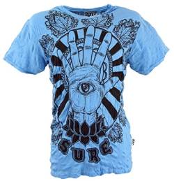 GURU SHOP Sure Herren T-Shirt Magic Eye, Hellblau, Baumwolle, Size:XL von GURU SHOP