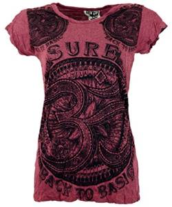 GURU SHOP Sure T-Shirt OM, Bordeaux, Baumwolle, Size:S (36) von GURU SHOP