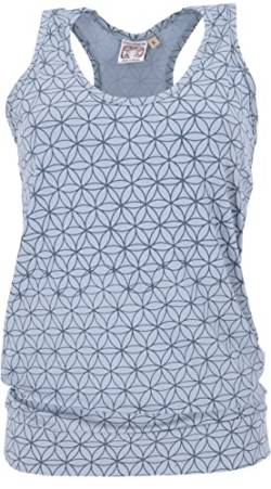 GURU SHOP Tanktop, Flower of Life Yoga Top aus Bio-Baumwolle, Helles Jeansblau, Size:L (40) von GURU SHOP