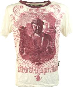 GURU SHOP Weed T-Shirt, Buddha Weiß, Baumwolle, Size:L von GURU SHOP