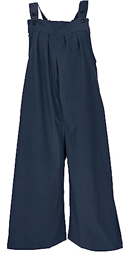 GURU SHOP Weite Cord Latzhose, Latzhose, Jumpsuit, Dunkelblau, Baumwolle, Size:S/M (38) von GURU SHOP