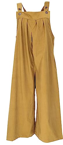 GURU SHOP Weite Cord Latzhose, Latzhose, Jumpsuit, Mustard, Baumwolle, Size:L/XL (42) von GURU SHOP