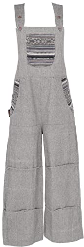 GURU SHOP Weite Latzhose, Ethno Style Oversize Einteiler, Overall, Grau, Baumwolle, Size:L/XL (40) von GURU SHOP