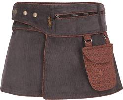 GURU SHOP Wickelrock, Cord Minirock, Cacheur, Sidebag, Dunkelbraun, Baumwolle, Size:S/M (38) von GURU SHOP