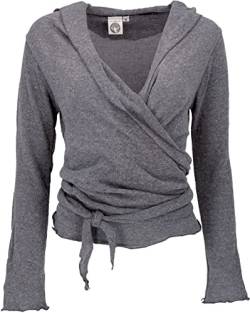 GURU SHOP Wickelshirt, Baumwollstrick Pullover, Wickeljacke, Granitgrau, Baumwolle, Size:S (36) von GURU SHOP