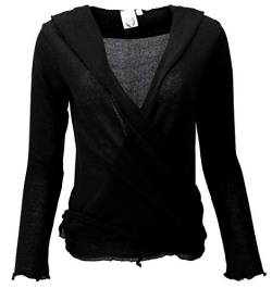 GURU SHOP Wickelshirt, Baumwollstrick Pullover, Wickeljacke, Schwarz, Baumwolle, Size:S (36) von GURU SHOP