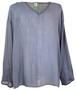 GURU SHOP Yoga Hemd, Goa Hemd, Freizeithemd, Taubengrau, Synthetisch, Size:XL von GURU SHOP