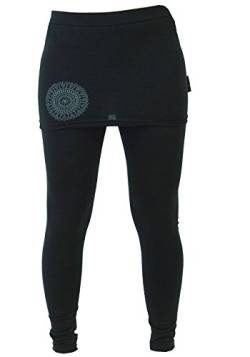 GURU SHOP Yoga-Hose, Leggings mit Minirock Bio BW Yogi, Schwarz, Baumwolle, Size:XXL (44) von GURU SHOP