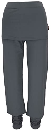 GURU SHOP Yoga-Hose mit Minirock in Bio-Qualität, Dunkelgrau, Baumwolle, Size:L (40) von GURU SHOP