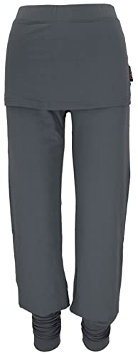GURU SHOP Yoga-Hose mit Minirock in Bio-Qualität, Dunkelgrau, Baumwolle, Size:M (38) von GURU SHOP