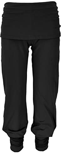 GURU SHOP Yoga-Hose mit Minirock in Bio-Qualität, Schwarz, Baumwolle, Size:S (36) von GURU SHOP