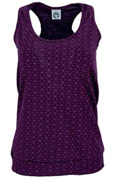 GURU SHOP Yoga Shirt Baumwolle, Tank Top Flower of Life, Violett, Size:L (38) von GURU SHOP