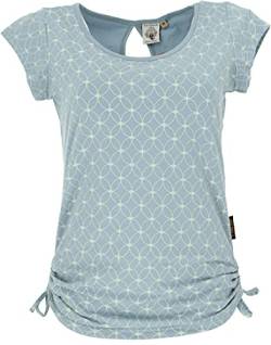 GURU SHOP Yoga -T-Shirt aus Bio-Baumwolle Flower of Life, Aqua, Size:L (38) von GURU SHOP