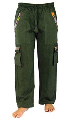 GURU SHOP Yogahose, Goa Hose im Ethnostyle, Olive, Baumwolle, Size:S (46) von GURU SHOP