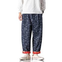 GURUNVANI Herren Hip Hop Streetwear Jeans Hose Denim Jogger Harajuku Techwear Herren Tactical, K108 dunkelblau, XX-Large von GURUNVANI