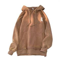 GURUNVANI Herren Vintage Hoodies Distressed Hooded Sweatshirt Graphic Pullover, Xw99357brown, X-Large von GURUNVANI