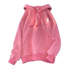 GURUNVANI Herren Vintage Hoodies Distressed Hooded Sweatshirt Graphic Pullover, Xw99357pink, X-Large von GURUNVANI