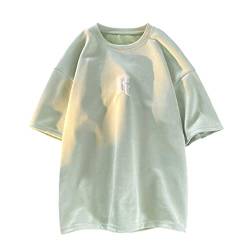 GURUNVANI Herren Vintage Rundhals T-Shirt Grafik Tees Hip Hop Kurzarm Tops, 23T161Green, Klein von GURUNVANI