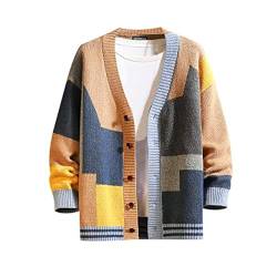 GURUNVANI Strickjacke Pullover für Männer gestrickt Lange Ärmel Pullover mit Knöpfen von GURUNVANI