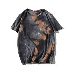 GURUNVANI T-Shirt Männer Tie Dyed Tees Streetwear Hip Hop Top, T3133Coffee, X-Large von GURUNVANI