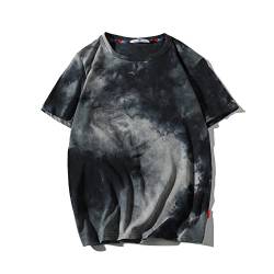 GURUNVANI T-Shirt Männer Tie Dyed Tees Streetwear Hip Hop Top, T3133NaveBlue, Small von GURUNVANI