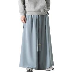 Herrenhose mit weitem Bein und Kordelzug Japanische weiche Yogahose Hip Hop Baggy Trousers, K227Blau, Large von GURUNVANI