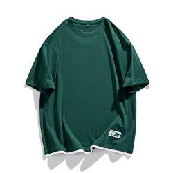 T-Shirt Herren Harajuku Streetwear T-Shirt Herren T-Shirt Kurzarm Hip Hop T-Shirt, T3962green, XL von GURUNVANI