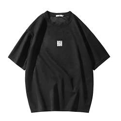 T Shirt Herren Streetwear Harajuku Japanisches Great Wave T-Shirt Kurzarm T-Shirt, T3408black, L von GURUNVANI