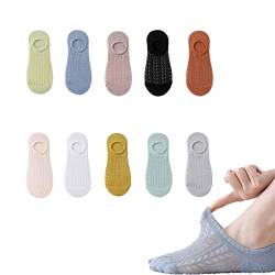 GUSHE 10 Paar Unsichtbare Luftsocken, Unsichtbare Niedrige Socken für Damen, Unsichtbare und rutschfeste Socken, Atmungsaktive Socken, Mesh und Atmungsaktive Unsichtbare Bootssocken für alle Schuhe von GUSHE
