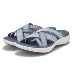 Orthotic Sandals for Women with Arch Support, Orthopädische Sandalen Damen, Bequeme Sandaletten mit Weiches Fußbett, Rutschfest Hausschuhe Sandals, Orthopädische Walking Slide für Frauen (Blau, 39) von GUSHE