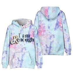 GUTOUWAN I am K Enough Pullover Große Größe Herbst Winter Sweatshirt Fronttasche Kordelzug Kapuze Krawatte Farbstoff Pullover 02-Mehrfarbig XL von GUTOUWAN