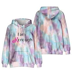 GUTOUWAN I am Kenough Hoodie Herbst Winter Langarm Sweatshirt Fronttasche Kordelzug Kapuze Krawatte Farbstoff Pullover 01-Helles Lila M von GUTOUWAN