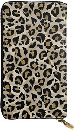 GUVAA Leopardenhaut Nahtloses graues Muster Geldbörsen Geldbörse mit großer Kapazität für Männer Frauen Geldbörsen Kreditkarten-Geldbörse aus Mikrofaser-Leder von GUVAA