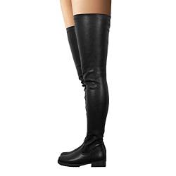 GVGV Damen Hohe Stiefel Schuhe Langschaft Mode Overknee Stiefel Stiletto High Heels Lang Boots Langschaft Stiefel Schlupfstiefel Sockenstiefel Winterschuhe Ankle Boots von GVGV