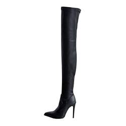 GVGV Damen Stiefel Hohe Stiefel Schuhe Langschaft Overknee Stiefel Stiletto High Heels Lang Boots sexy Party Langschaft Stiefel Herbst Winter Stiefel Stiefelette Knöchel Schuhe Ankle Boots von GVGV