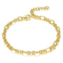 GW Armband Damen Silber 925 Armbänder Kompatibilität Verschluss Charm Anhänger für Beste Freundin Geschenke Frauen Mädchen Personalisierte Geschenke (Gold) von GW