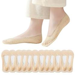 GWAWG Damen Füßlinge Unsichtbare Baumwolle Sneakers Atmungsaktiv Ballerina Socken mit Rutschfest Silikon(6 Paar) von GWAWG