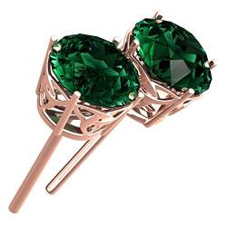 GWG Jewellery 18K Roségold plattierter keltischer Smaragdgrüner Stein Dreifaltigkeitsknoten Ohrstecker von GWG Jewellery