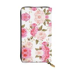 GWINDI Rose Blume Männer Und Frauen Leder Brieftaschen Clutches Und Brieftaschen Weiches Leder Print Zip Multi Kartenfächer, Rosenblüte, Einheitsgröße von GWINDI